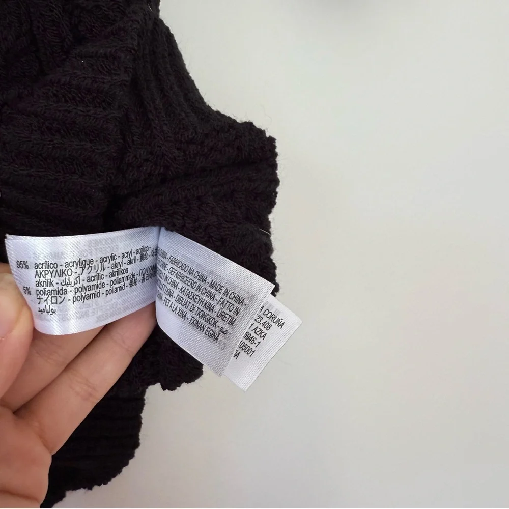 ZARA BEADED CABLE KNIT SWEATER Sz S NWT - Picture 9 of 11